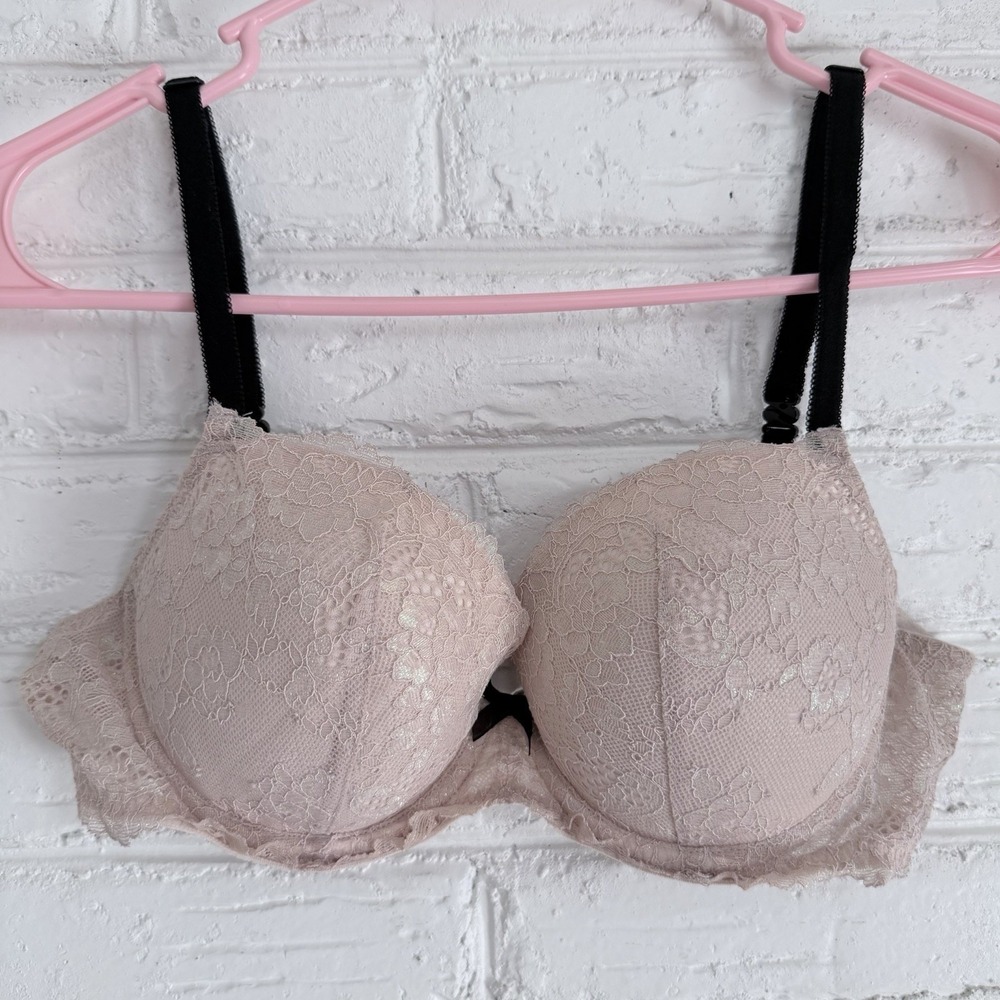 Victoria's Secret Dream Angels Lined Demi Bra 34B Pink Lace